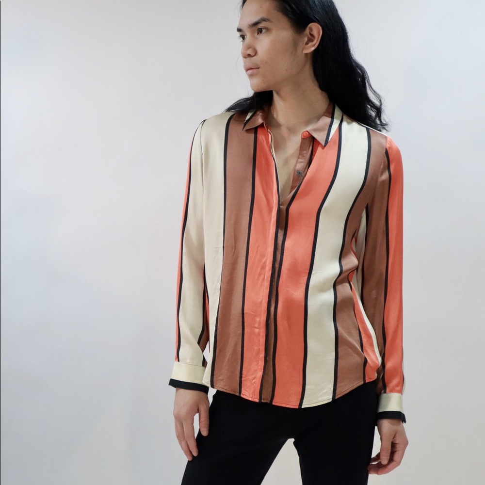 Scotch & Soda 70s inspired silk striped top